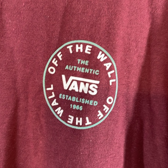 VANS Off The Wall Classic Fit Maroon Big Logo Long Sleeve T-shirt Size X-Large - Picture 3 of 6
